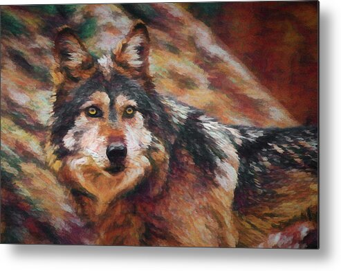 Wolf Metal Print featuring the digital art The Wolf Da #1 by Ernest Echols