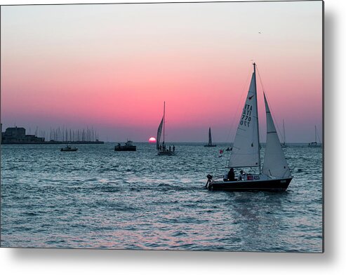 Trieste Metal Print featuring the photograph Trieste, sunset #2 by Helga Novelli