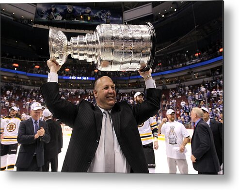 Playoffs Metal Print featuring the photograph Boston Bruins v Vancouver Canucks - Game Seven #10 by Bruce Bennett