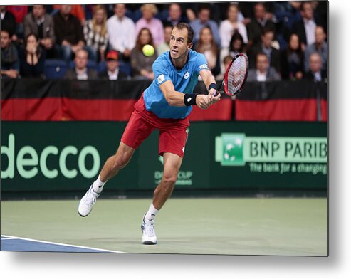 Playoffs Metal Print featuring the photograph Germany v Czech Republic - Davis Cup Day 1 #12 by Oliver Hardt
