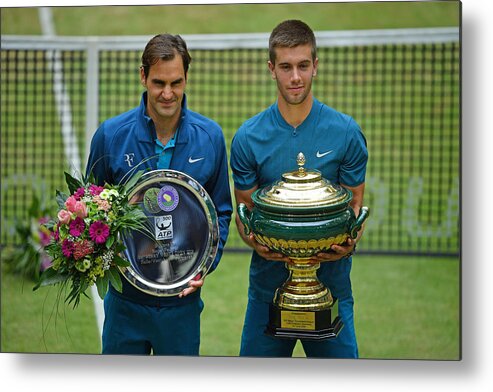 North Rhine Westphalia Metal Print featuring the photograph Gerry Weber Open - Day 7 #12 by Thomas F. Starke