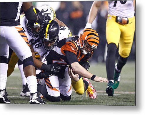 People Metal Print featuring the photograph Pittsburgh Steelers v Cincinnati Bengals #12 by Andy Lyons