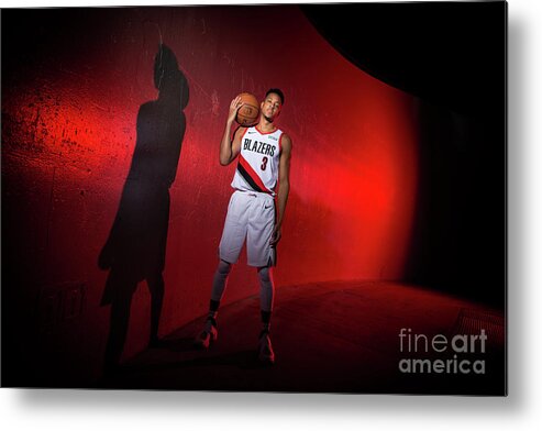 Media Day Metal Print featuring the photograph C.j. Mccollum by Sam Forencich