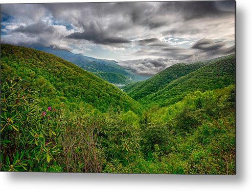 Rock Metal Print featuring the photograph Blue Ridge Mountains Near Mount Mitchell And Cragy Gardens #17 by Alex Grichenko