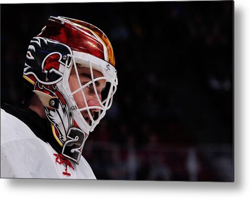 National Hockey League Metal Print featuring the photograph Calgary Flames v Montreal Canadiens #18 by Richard Wolowicz