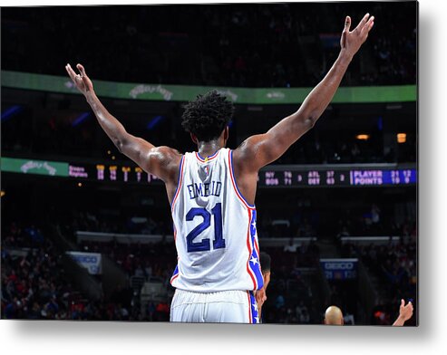 Joel Embiid Metal Print featuring the photograph Joel Embiid #19 by Jesse D. Garrabrant