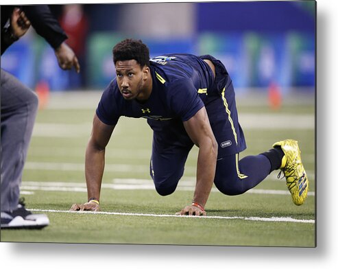 People Metal Print featuring the photograph NFL Combine - Day 5 #19 by Joe Robbins