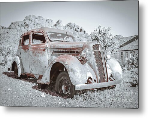 1935 Metal Print featuring the photograph 1935 Plymouth sedan selective color by Darrell Foster