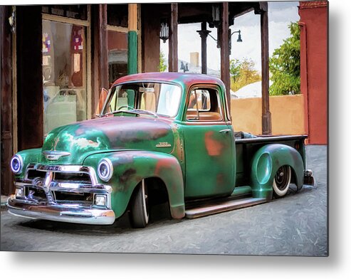 Lowriders Metal Print featuring the photograph 1954 Chevy 3100 Lowrider Truck - Santa Fe by Susan Rissi Tregoning