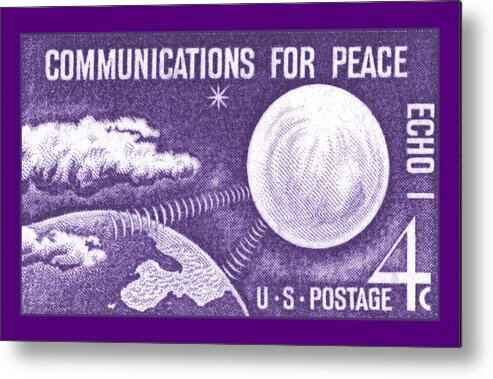 Space Metal Print featuring the digital art 1960 Echo I Stamp by Greg Joens