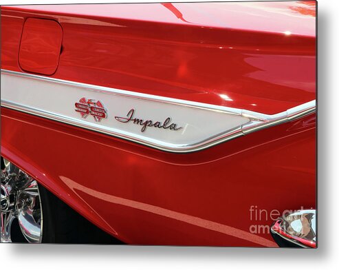 1961 Metal Print featuring the photograph 1961 Chevy Impala SS 2 Door Hardtop Emblem 9700 by Jack Schultz