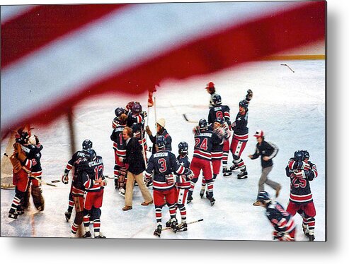 Hockey Metal Print featuring the photograph 1980 Olympic Hockey Miracle On Ice Team by Russ Considine