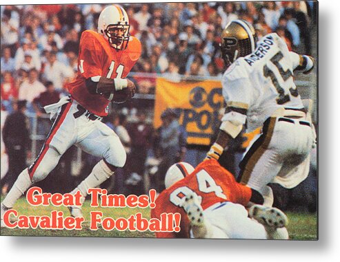 Virginia Metal Print featuring the mixed media 1985 Virginia Cavaliers Football by Row One Brand