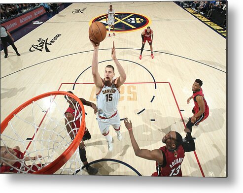 Playoffs Metal Print featuring the photograph 2023 NBA Finals - Miami Heat v Denver Nuggets by Nathaniel S. Butler