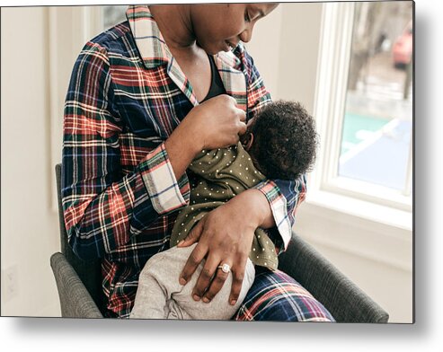 Three Quarter Length Metal Print featuring the photograph Breastfeeding moment by Kate_sept2004