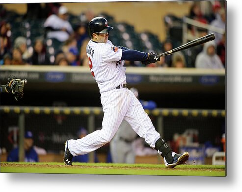 Game Two Metal Print featuring the photograph Brian Dozier #2 by Hannah Foslien