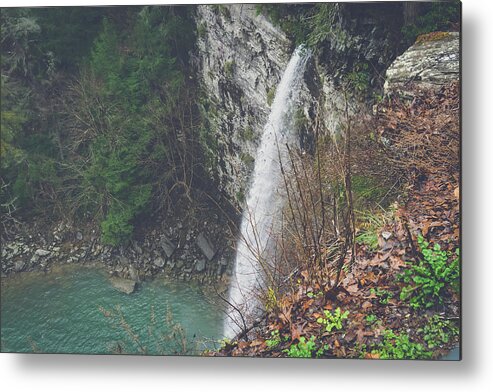 Cane Creek Falls Metal Print featuring the photograph Cane Creek Falls on a Rainy Day #2 by Heather Bettis
