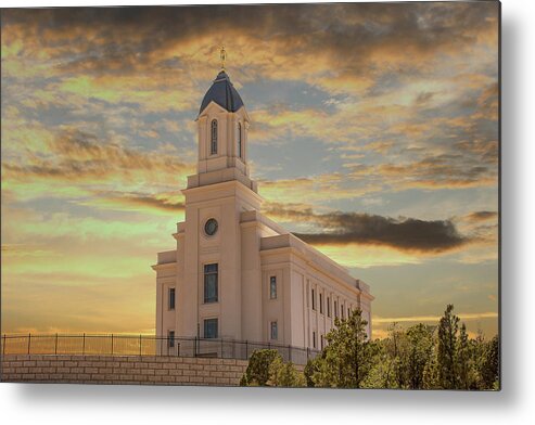 Trees Metal Print featuring the photograph Cedar City Temple #2 by K Bradley Washburn