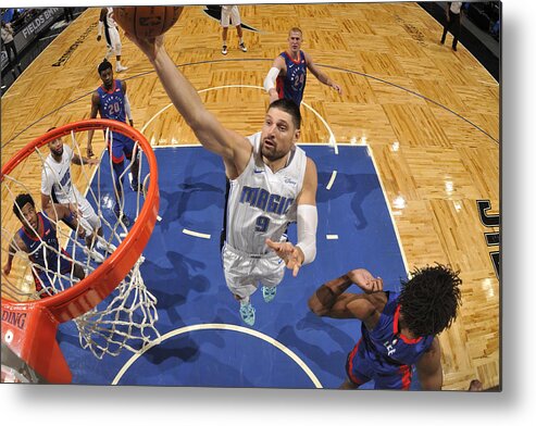 Nikola Vucevic Metal Print featuring the photograph Detroit Pistons v Orlando Magic #2 by Fernando Medina