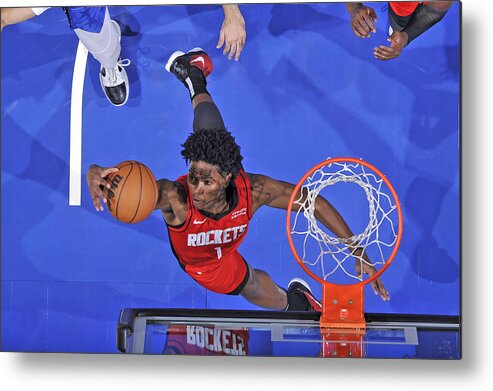Nba Pro Basketball Metal Print featuring the photograph Houston Rockets v Orlando Magic #2 by Gary Bassing