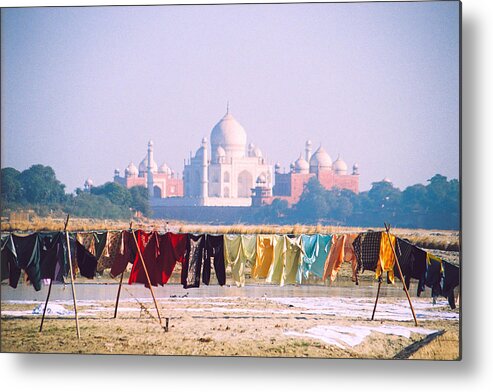 India Metal Print featuring the photograph Taj Mahal / Laundry by Claude Taylor