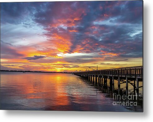 Sun Metal Print featuring the photograph Indian River Sunrise #2 by Tom Claud