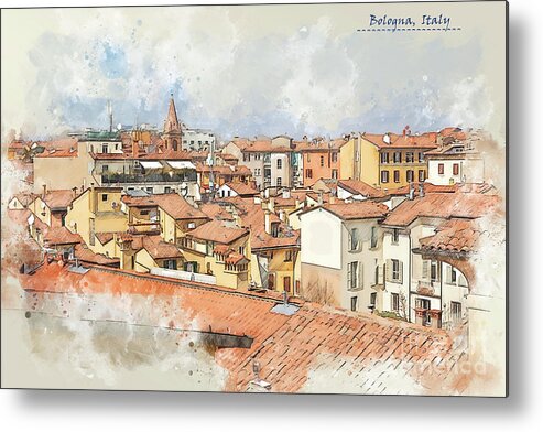 Artistic Metal Print featuring the digital art Italy sketch #2 by Ariadna De Raadt