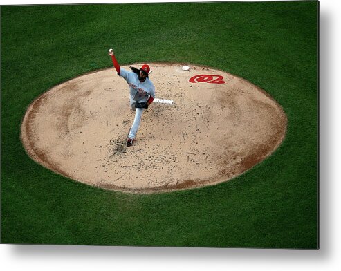 People Metal Print featuring the photograph Johnny Cueto by Rob Carr