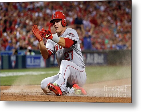 Great American Ball Park Metal Print featuring the photograph Mike Trout by Rob Carr