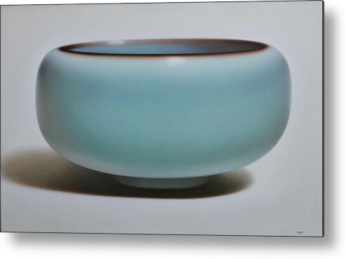 Still Life Metal Print featuring the painting Porcelain #3 by Zusheng Yu
