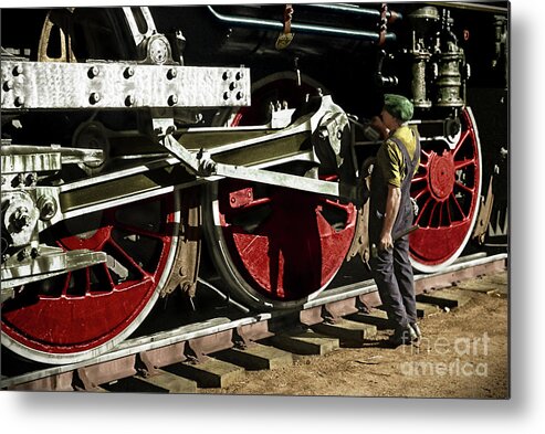 Trains Metal Print featuring the photograph The Mechanic #3 by Franchi Torres