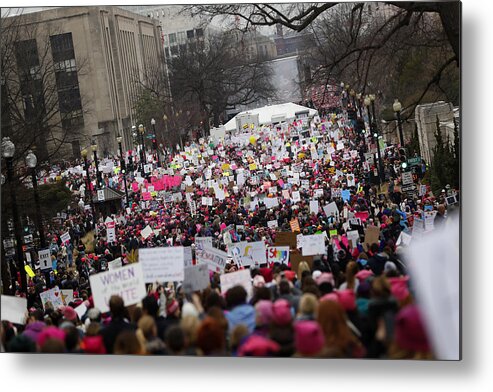 Social Issues Metal Print featuring the photograph Thousands Attend Women's March On Washington by Aaron P. Bernstein