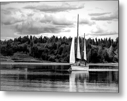 Monochrome Metal Print featuring the photograph Tranquility #4 by Bruce Bonnett