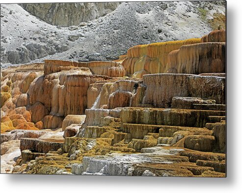 Mammoth Hot Springs Metal Print featuring the photograph Yellowstone NP - Mammoth Hot Springs #4 by Richard Krebs
