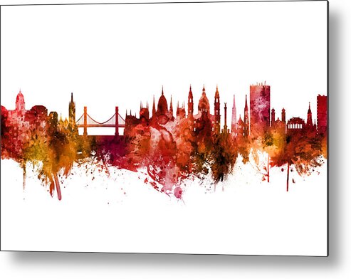 Budapest Metal Print featuring the digital art Budapest Hungary Skyline #20 by Michael Tompsett