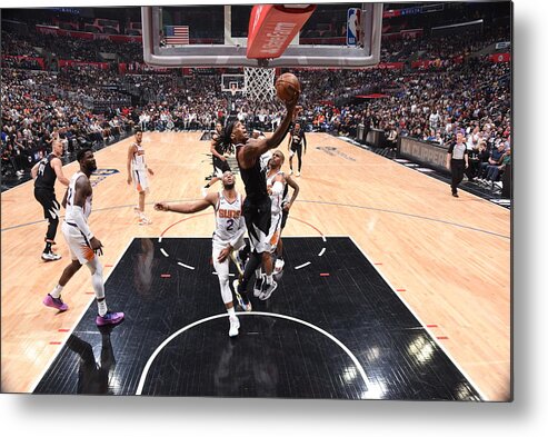 Terance Mann Metal Print featuring the photograph 2023 NBA Playoffs - Phoenix Suns v LA Clippers by Andrew D. Bernstein