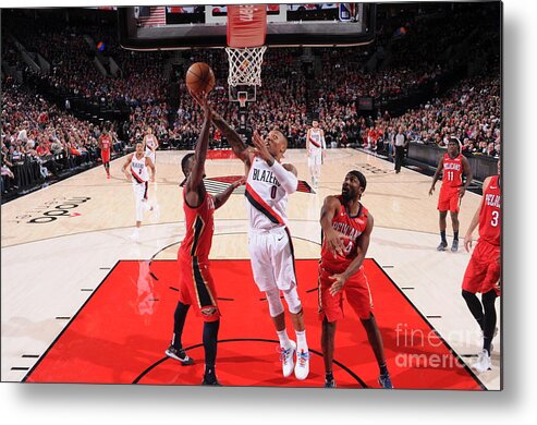 Nba Pro Basketball Metal Print featuring the photograph Damian Lillard by Sam Forencich