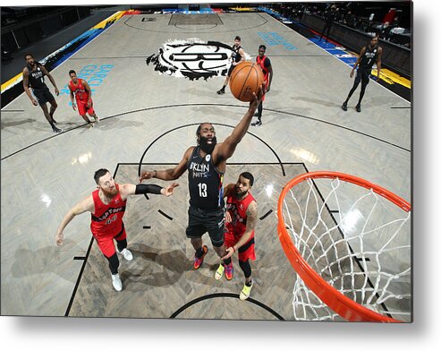 Nba Pro Basketball Metal Print featuring the photograph James Harden by Nathaniel S. Butler