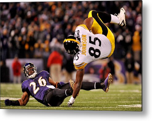 Baltimore Metal Print featuring the photograph Pittsburgh Steelers v Baltimore Ravens #23 by Larry French