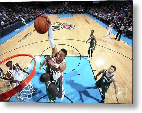 Russell Westbrook Metal Print featuring the photograph Russell Westbrook by Nathaniel S. Butler