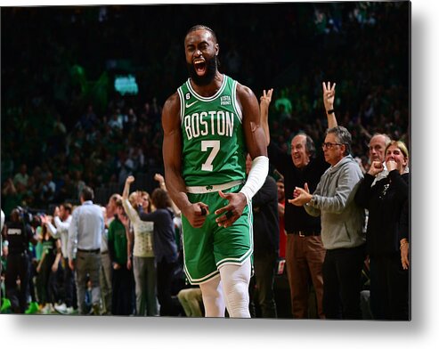 Playoffs Metal Print featuring the photograph Jaylen Brown by Brian Babineau