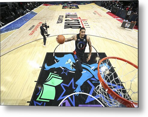 Obi Toppin Metal Print featuring the photograph 2021 NBA All-Star - AT&T Slam Dunk Contest by Nathaniel S. Butler