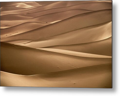 Desert Metal Print featuring the photograph Background with of sandy dunes in desert by Mikhail Kokhanchikov