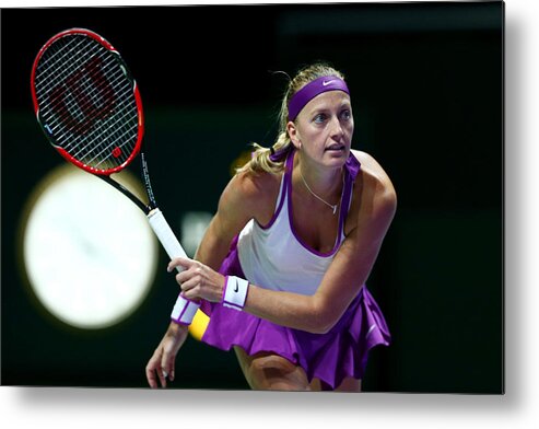 Tennis Metal Print featuring the photograph BNP Paribas WTA Finals: Singapore 2015 - Day Four #3 by Clive Brunskill