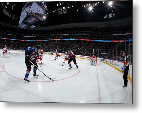 People Metal Print featuring the photograph Carolina Hurricanes v Colorado Avalanche #3 by Doug Pensinger