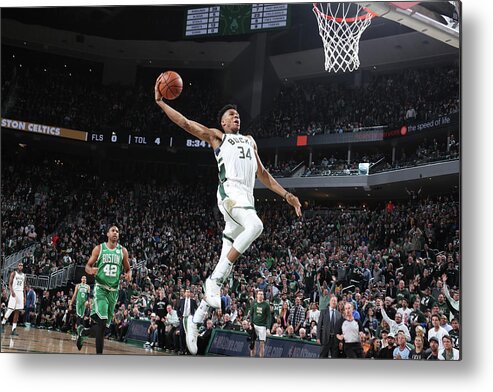 Playoffs Metal Print featuring the photograph Giannis Antetokounmpo by Nathaniel S. Butler
