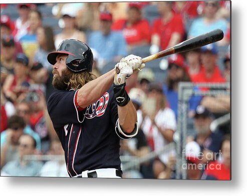 Following Metal Print featuring the photograph Jayson Werth by Rob Carr