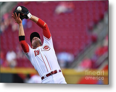 Great American Ball Park Metal Print featuring the photograph Joey Votto #3 by Jamie Sabau