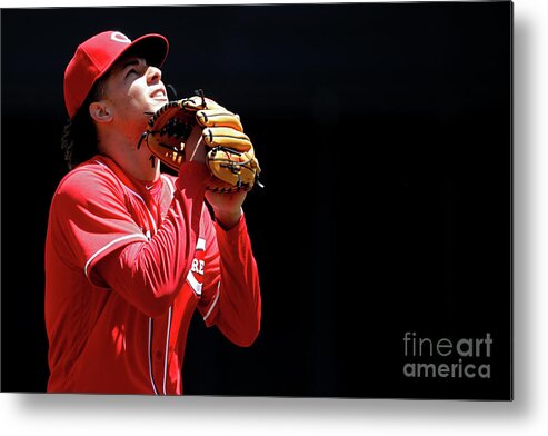 Great American Ball Park Metal Print featuring the photograph Luis Castillo #3 by Joe Robbins