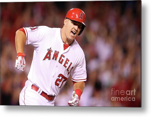 Ninth Inning Metal Print featuring the photograph Mike Trout by Stephen Dunn